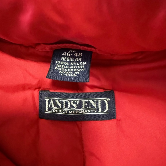Lands’ End Men’s Goose Down Red Vest Size XL - Picture 8 of 10